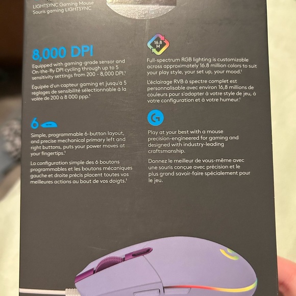 NEW Logitech wired LIGHTSYNC G203 Gaming Mouse - Picture 2 of 2